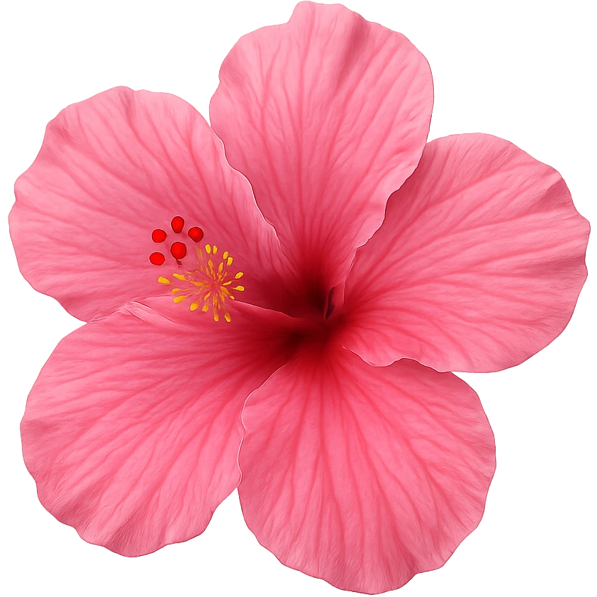 pink hibiscus flower emoji