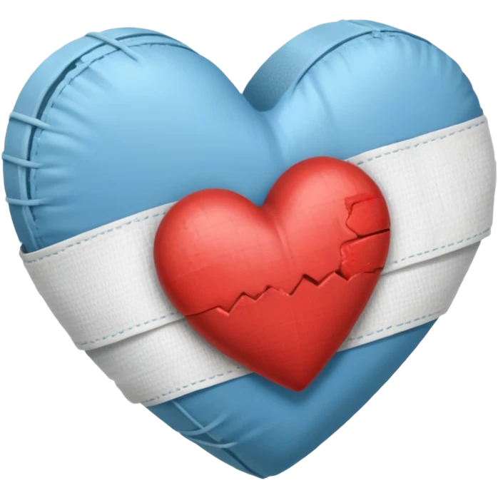 corazón celeste vendado  emoji