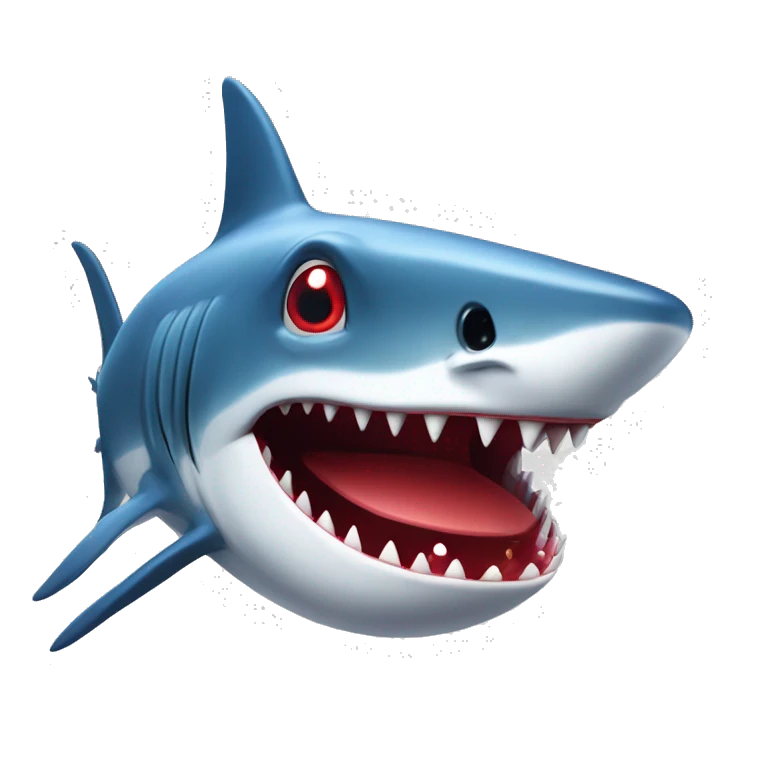 Requin avec des yeux rouge emoji