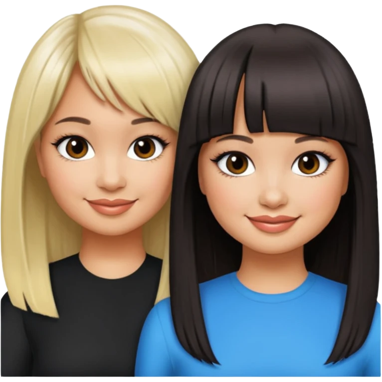 Raven-Symoné and Debby Ryan (straight bangs) emoji