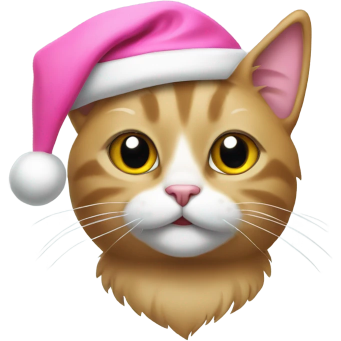 Cat with a pink Santa hat emoji