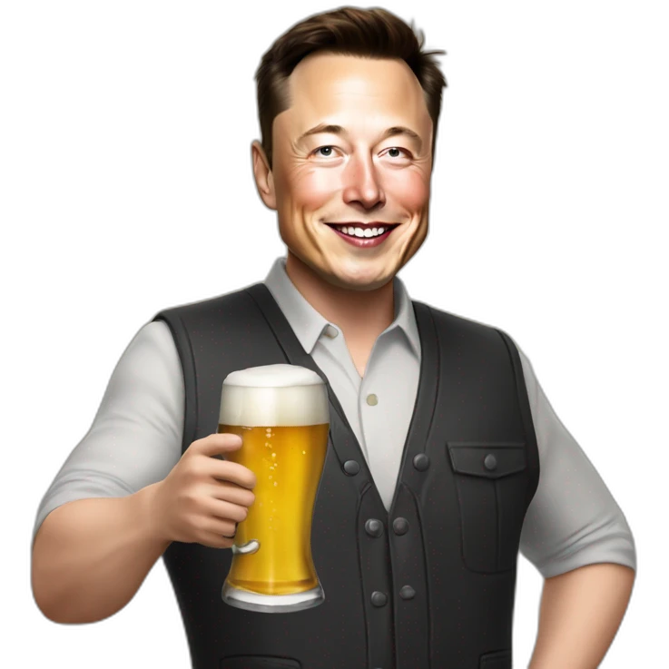 Elon Musk qui boit une bière emoji