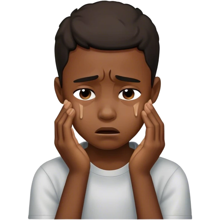 Black young boy crying emoji
