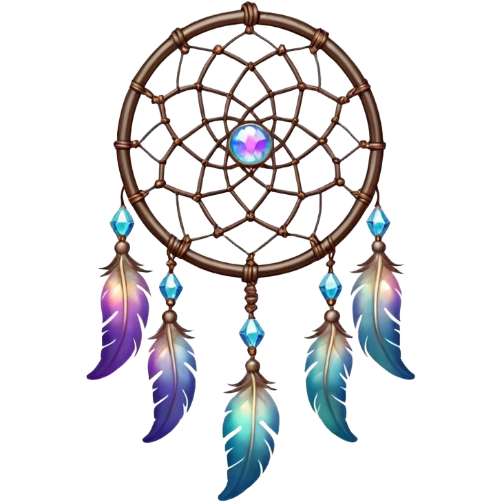 Iridescent nebula Dreamcatcher-suncatcher hanging from a thread emoji