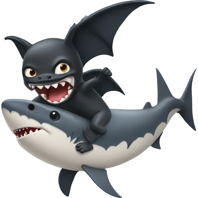 bat riding shark emoji