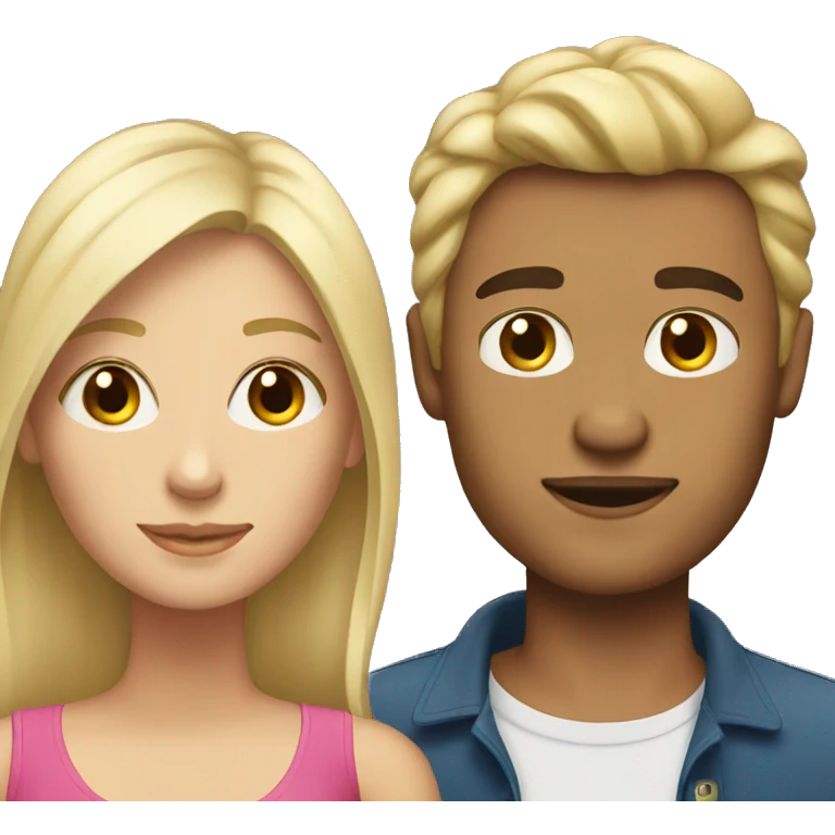 Blonde woman & brunette man couple  emoji