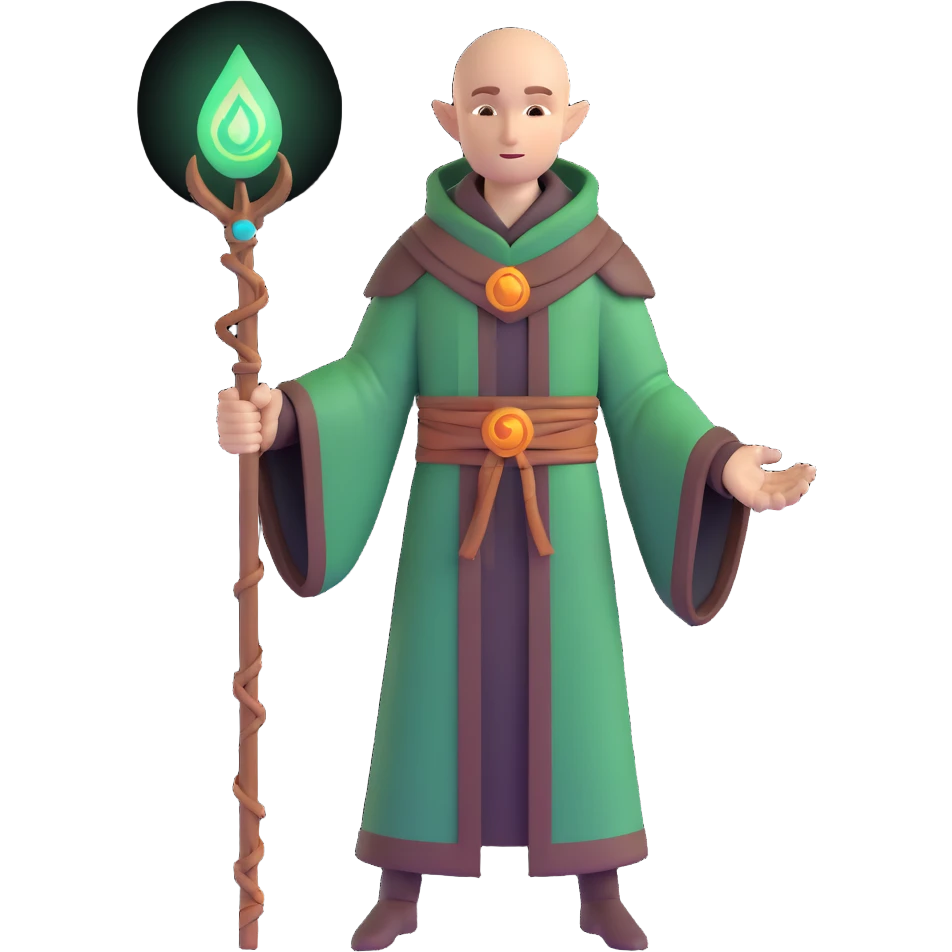 Solas from Dragon Age with mage staff emoji