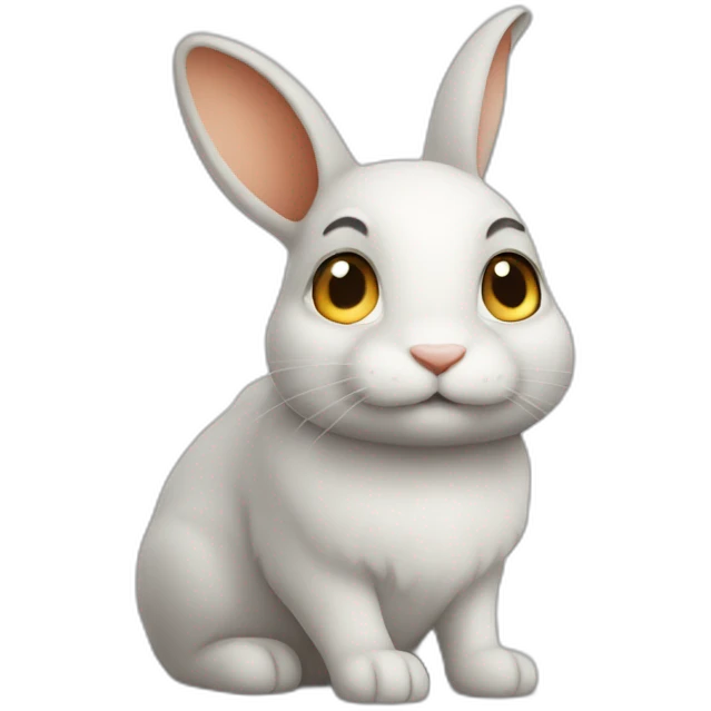 Lapin sur un chat emoji