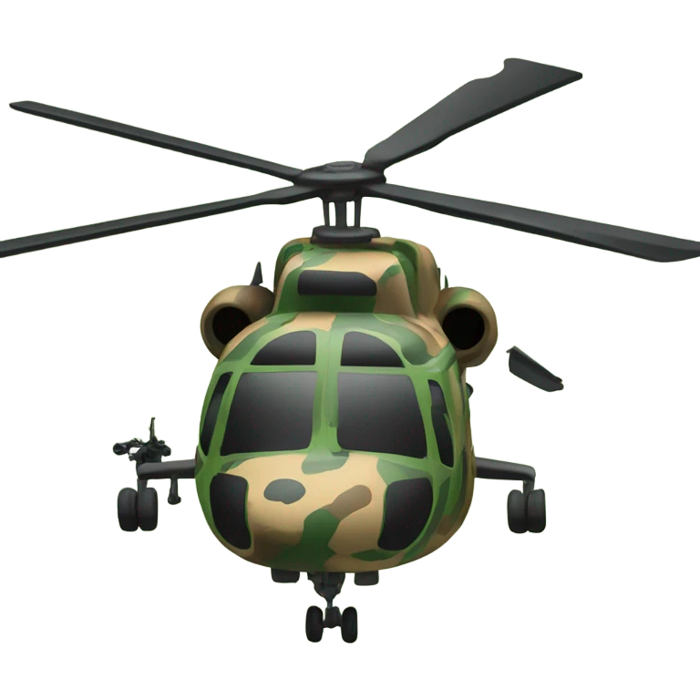 A Helicopter of camouflage emoji