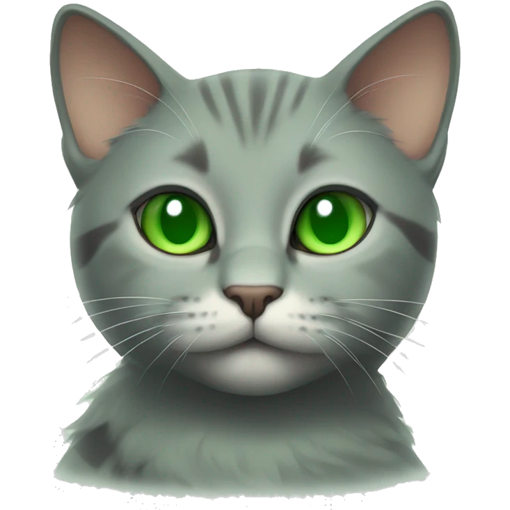 Green eyed kitty gazing emoji