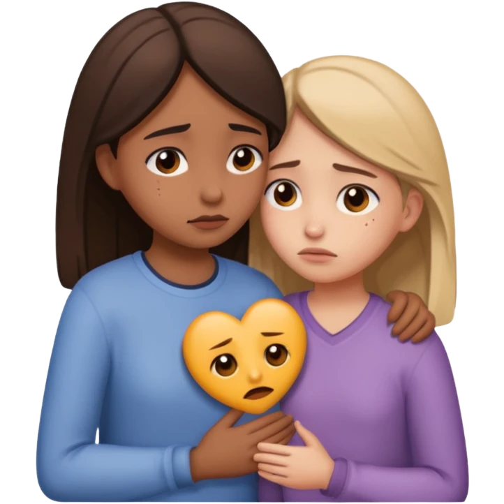 Girl comforting heartbroken friend  emoji