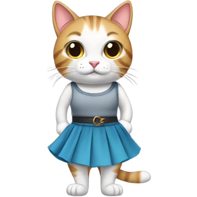 Cat with a skirt emoji