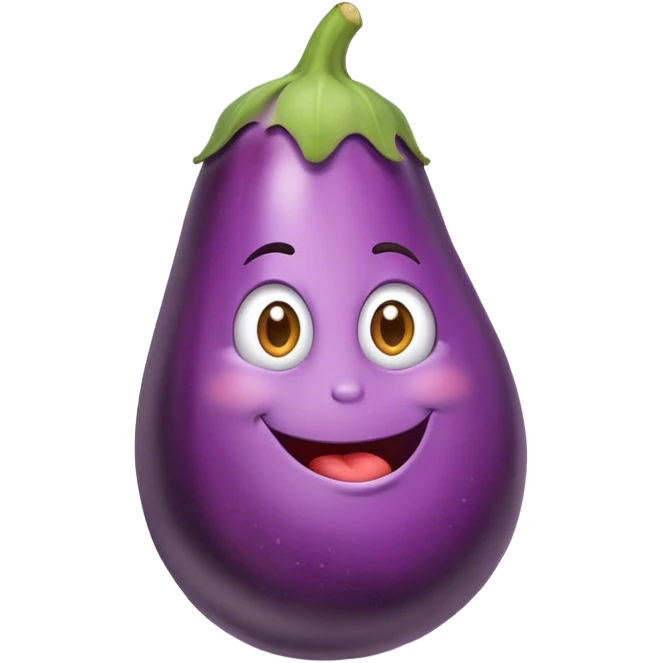 Eggplant eating an eggplant emoji
