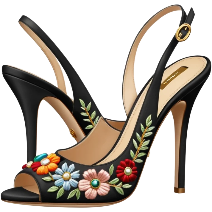 Multicolor Dolce and Gabbana Slingback with stone embroidery emoji