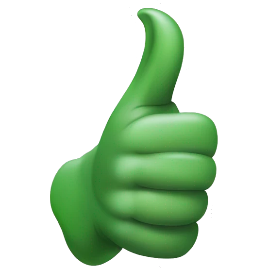 Draw an emoji of a dinosaur hand giving a thumbs up emoji