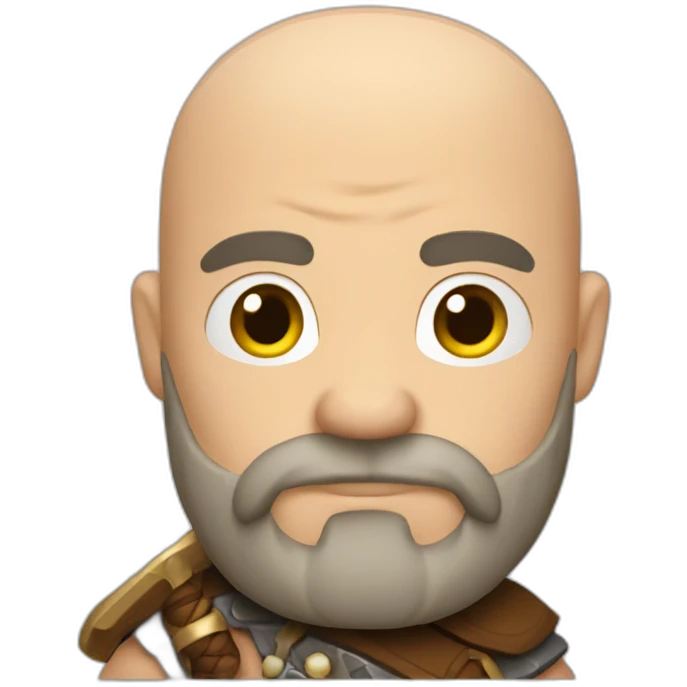 bald bearded barbarian with sword emoji
