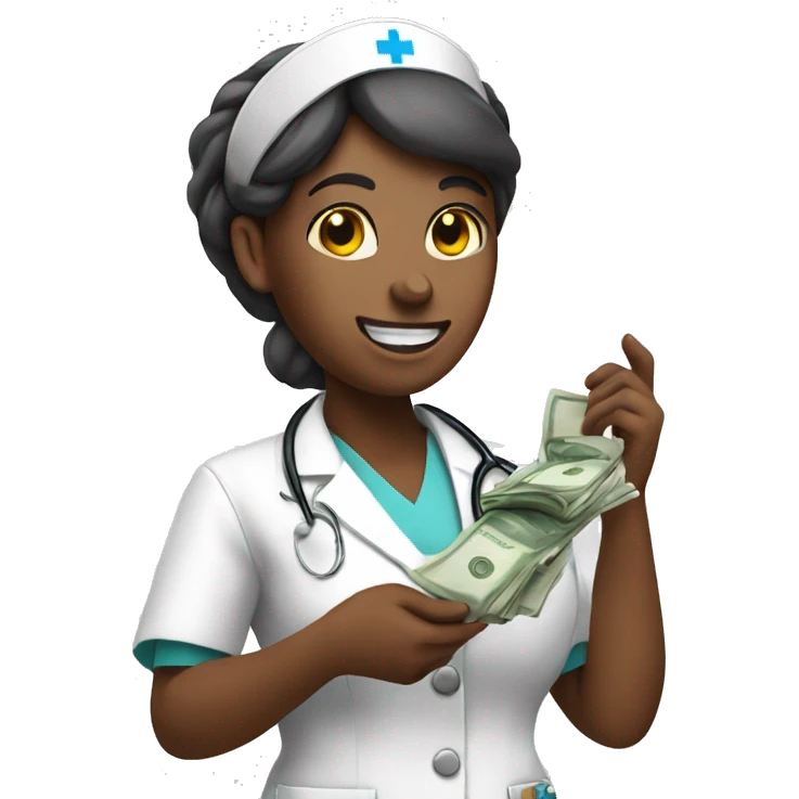 nurse with money in her hand emoji