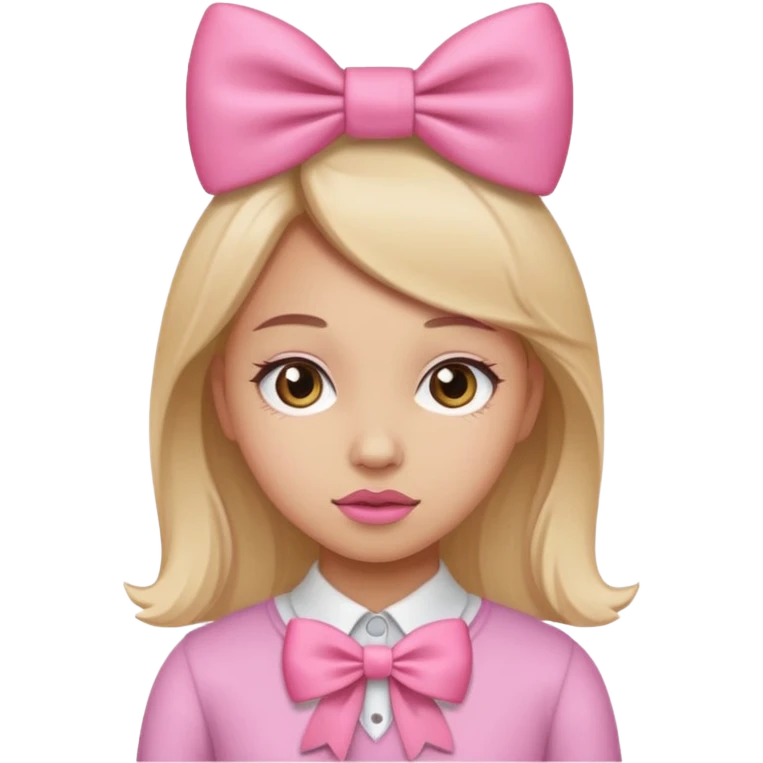 Una chica con moño Rosa para girls emoji