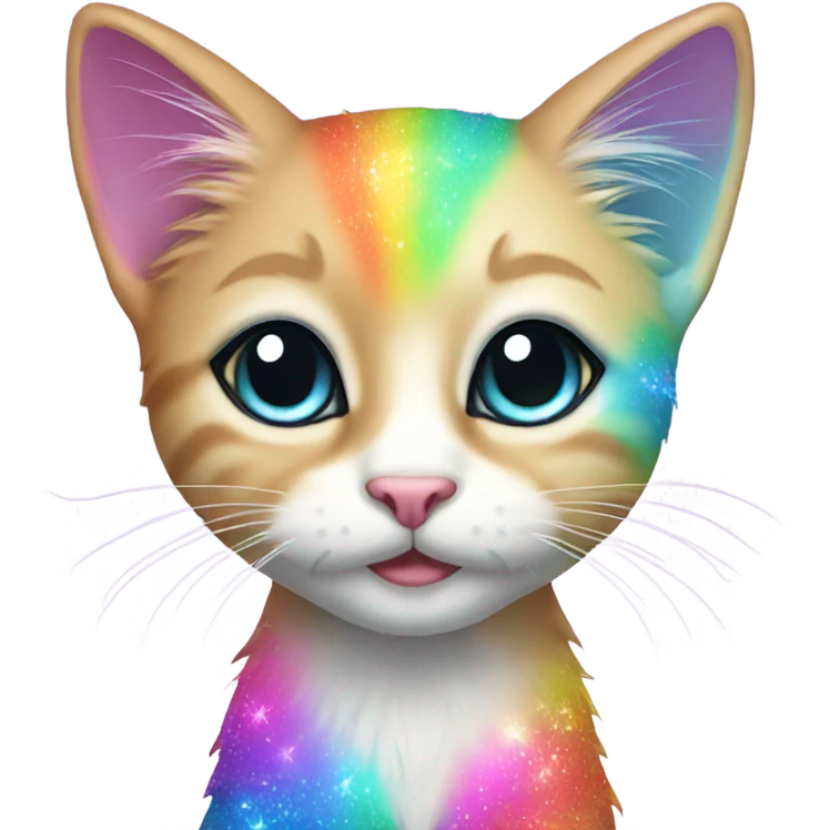 Rainbow sparkle kitten emoji