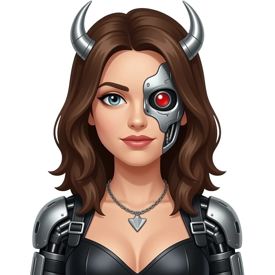 Terminator-Sniper-queen brown hair emoji