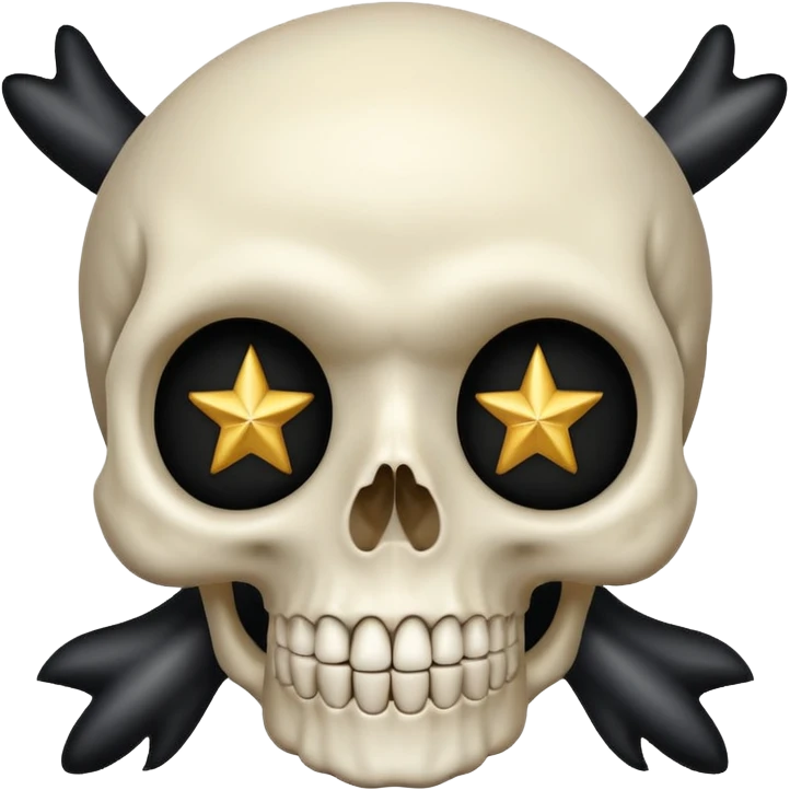 Skull with  big stars in the eyes emoji