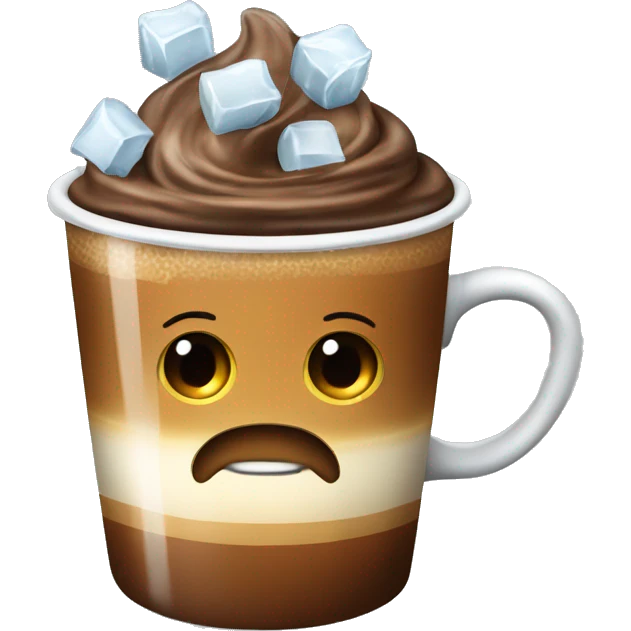 carmel coffe with ice cubes emoji