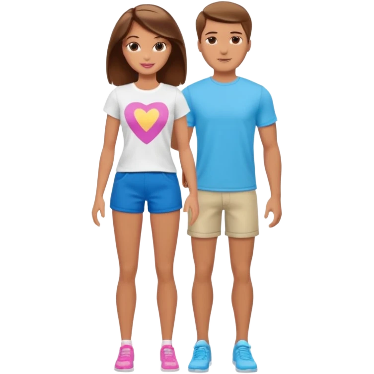 barbie merliah summers as a guy with brown har and brown eyes and tanned skin and full body emoji