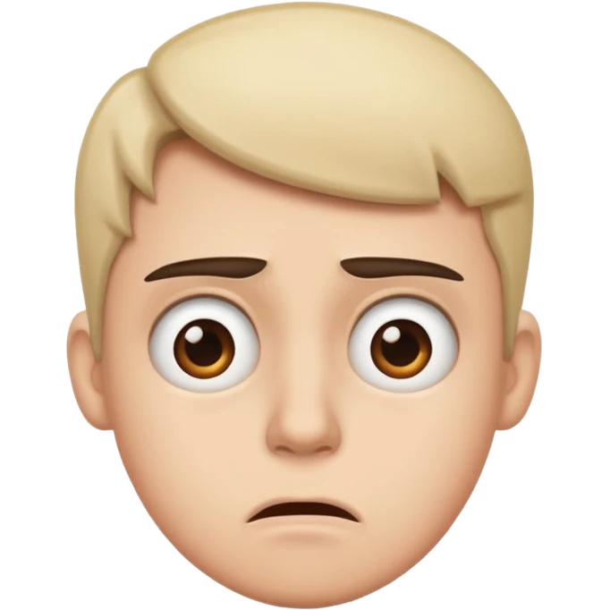 I need you to make an emoji of the gen z stare (young person like 20 yro’, like confusion, disgusted and kinda bored  emoji