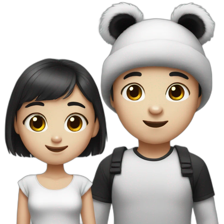 Panda brother and sister emoji