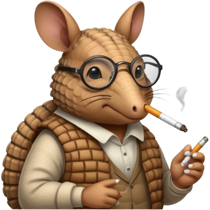 armadillo smoking cigarette whos always coding 24/7 emoji