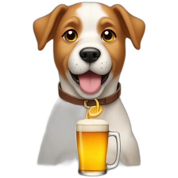 Dog with beer emoji
