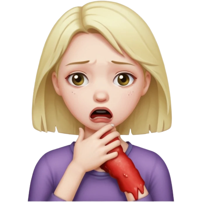Girl choking herself emoji