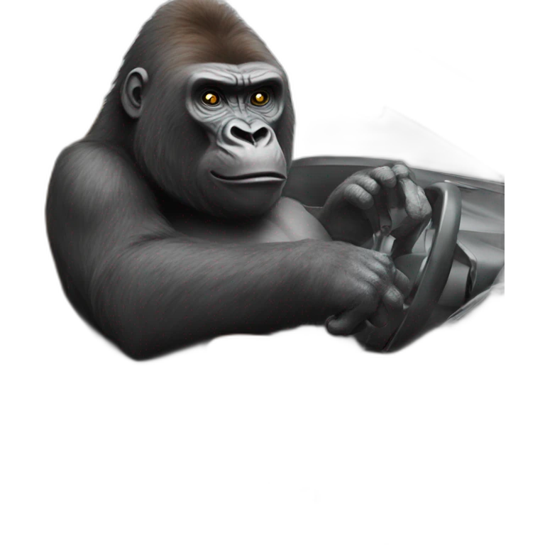 Gorilla driving a Lambo emoji