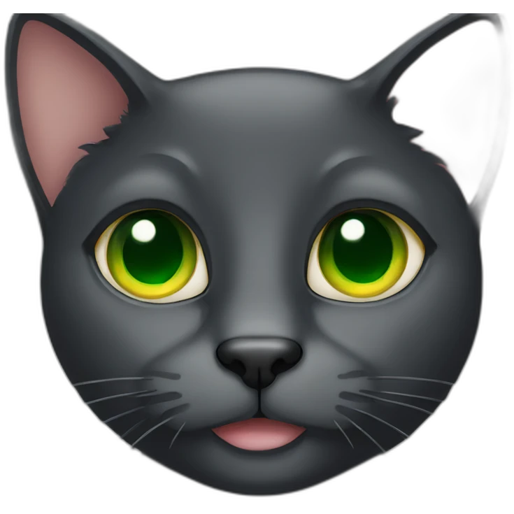 Black cat green eyes emoji