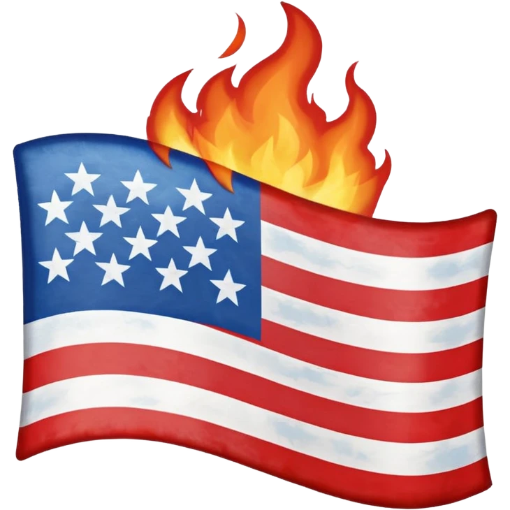 Burning american flag emoji