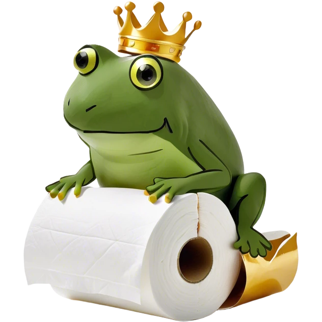 Toilet paper made out of gold emoji