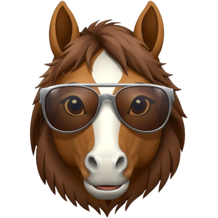 Horse face with sunglasses emoji