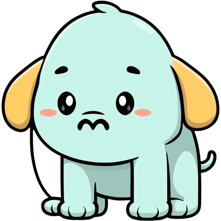 cartoon of a droopy, tired animal representing lethargy emoji