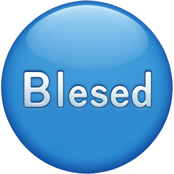 blue word "blessed" emoji