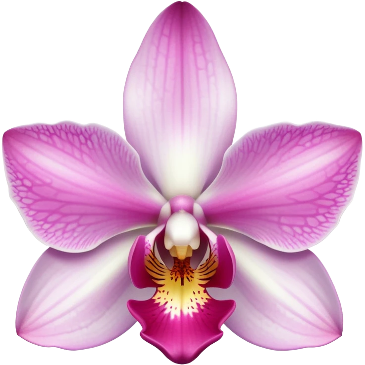 orchid with white and pink emoji