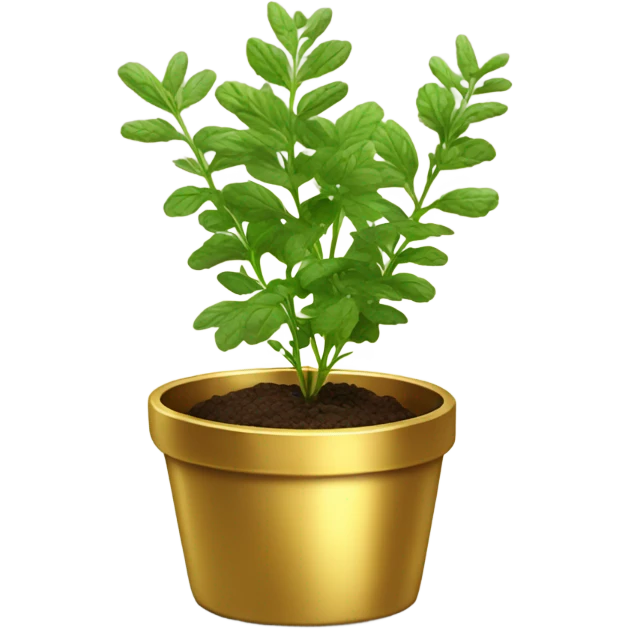 Herb in gold pot emoji
