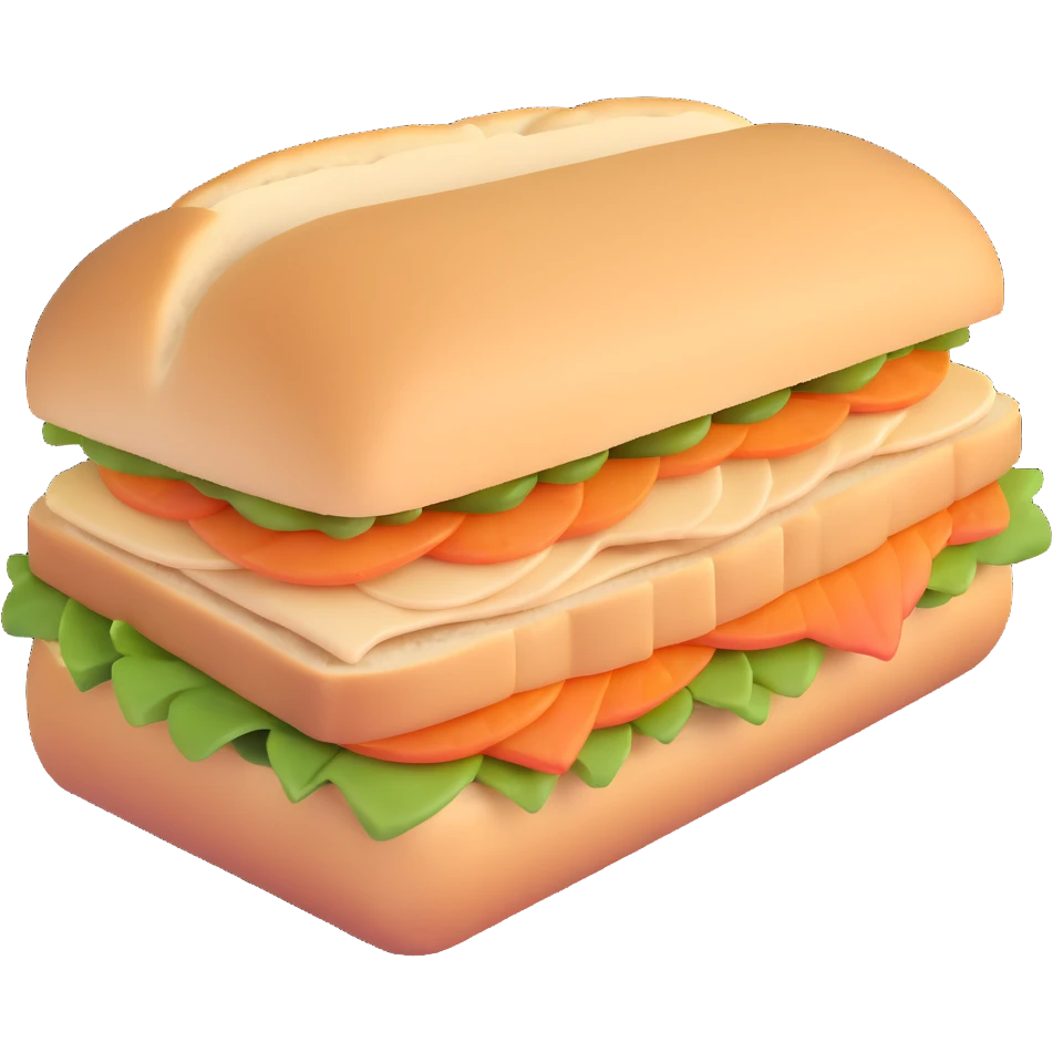 ciabatta sandwich with chicken emoji