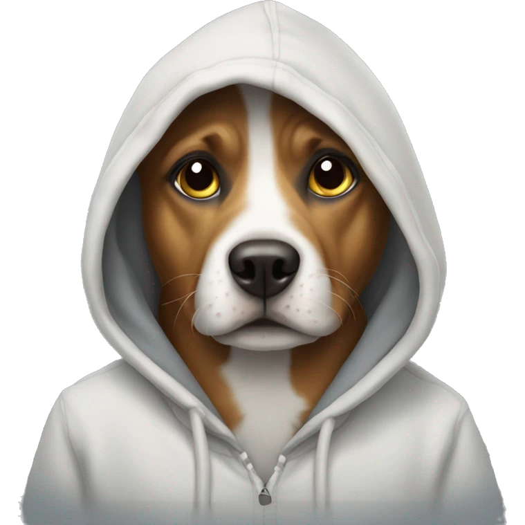 Dog wearing a hoodie emoji