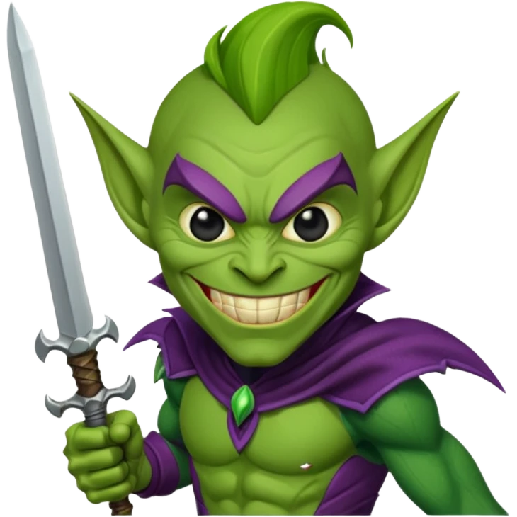 green goblin - pointy ears, dagger emoji