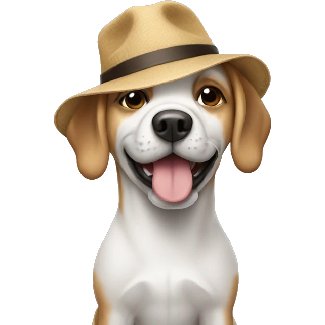 Dog wearing a hat emoji