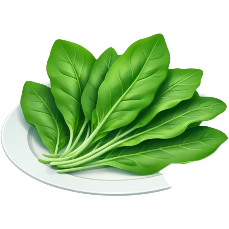 Plate with spinnach leaf emoji