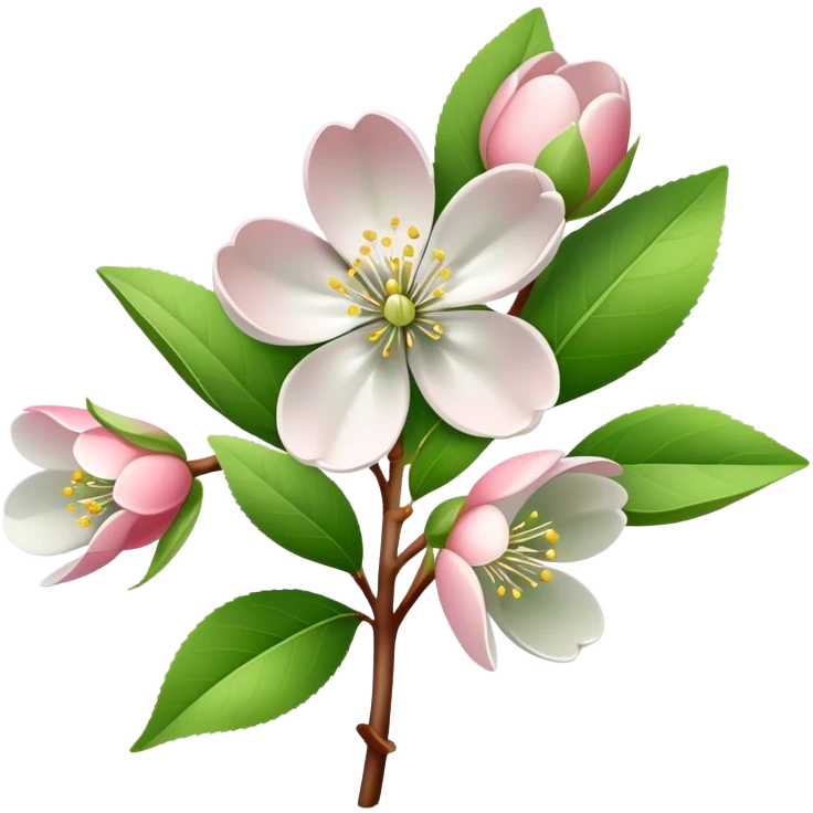 single Apple blossom, straight stem emoji