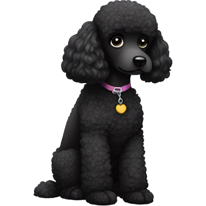 Sad black poodle emoji