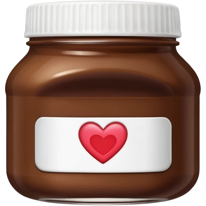 nutella jar with heart emoji, sweet and loving emoji