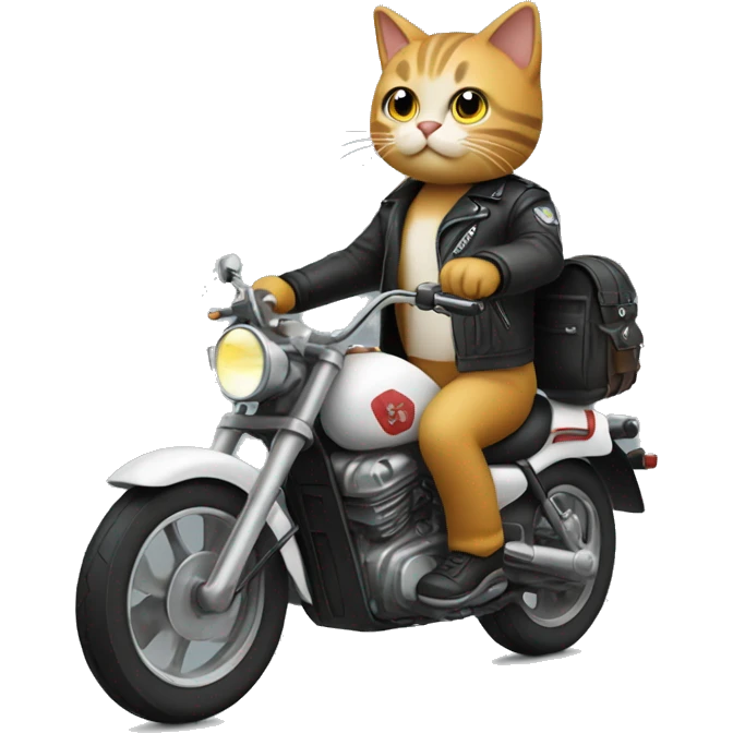 create an emoji of a cat riding a motorcycle emoji